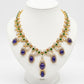 Bochic "Capri" Vintage Classic Diamond, Emerald & Tanzanite Necklace & Earrings Suite