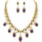 Bochic "Capri" Vintage Classic Diamond, Emerald & Tanzanite Necklace & Earrings Suite
