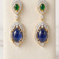 Bochic "Capri" Vintage Classic Diamond, Emerald & Tanzanite Necklace & Earrings Suite