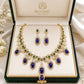 Bochic "Capri" Vintage Classic Diamond, Emerald & Tanzanite Necklace & Earrings Suite