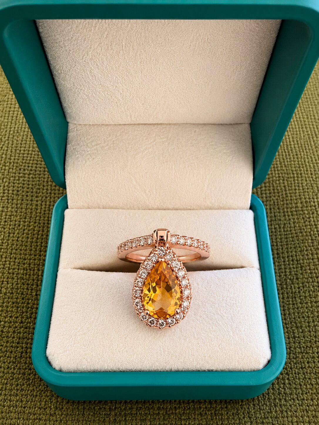 Bochic “Capri” Vintage Sapphire, Emerald & Diamond Ring 18K Gold & Silver