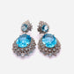 Bochic “Capri” Vintage Blue Topaz & White Topaz Earrings - 18K Gold & Silver