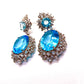 Bochic “Capri” Vintage Blue Topaz & White Topaz Earrings - 18K Gold & Silver