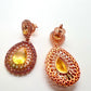 Bochic Capri Vintage Ruby and Citrine Earrings, 20ct Set in 18K Gold & Silver