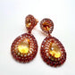 Bochic Capri Vintage Ruby and Citrine Earrings, 20ct Set in 18K Gold & Silver