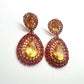 Bochic Capri Vintage Ruby and Citrine Earrings, 20ct Set in 18K Gold & Silver