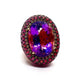 Bochic “Capri” Vintage Sapphire, Amethyst & Ruby Ring 18K Gold & Silver
