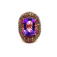 Bochic “Capri” Vintage Sapphire, Amethyst & Ruby Ring 18K Gold & Silver