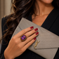 Bochic “Capri” Vintage Sapphire, Amethyst & Ruby Ring 18K Gold & Silver