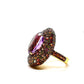 Bochic “Capri” Vintage Sapphire, Amethyst & Ruby Ring 18K Gold & Silver