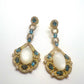 Bochic “Capri” Vintage Blue London Topaz & White Opal Earrings - 18K Gold & Silver