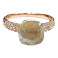 Classic Italian Bochic “Capri” Lemon Topaz Ring Set In 18K Gold & Silver