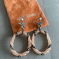 Miriam Salat Sterling Silver and Ivory Color Resin Earrings Set with White Topaz