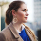 Miriam Salat Sterling Silver and Ivory Color Resin Earrings Set with White Topaz