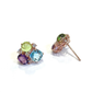 Bochic “Orient” Peridot, Amethyst & Topaz Earrings Set In 18K Gold & Silver