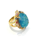 Bochic “Orient” Sapphire, Opal & Ruby Cocktail Ring Set In 18K Gold & Silver