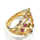 “Capri” Vintage Ruby & Multi Natural Gem Cuff Set In 18K Gold & Silver