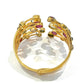 “Capri” Vintage Ruby & Multi Natural Gem Cuff Set In 18K Gold & Silver