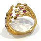 “Capri” Vintage Ruby & Multi Natural Gem Cuff Set In 18K Gold & Silver