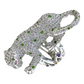 Bochic “Orient” Panthere Emerald & Sapphire Ring Set In 18K White Gold & Silver