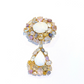 “Capri” Opal & Multi Fancy Rose Sapphires Pendant Set 18k Gold & Silver