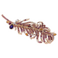 “Orient” Pink Tourmaline & Multi Gem Brooch Set in 18k Gold & Silver
