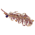 “Orient” Pink Tourmaline & Multi Gem Brooch Set in 18k Gold & Silver