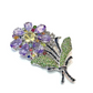 Bochic  “Orient” Sapphire, Amethyst & Tsavorite Brooch Set In 18K Gold & Silver