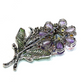 Bochic  “Orient” Sapphire, Amethyst & Tsavorite Brooch Set In 18K Gold & Silver