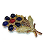 Bochic  “Orient” Sapphire, Ruby & Multi Gem Brooch Set In 18K Gold & Silver