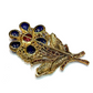 Bochic  “Orient” Sapphire, Ruby & Multi Gem Brooch Set In 18K Gold & Silver
