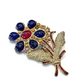 Bochic  “Orient” Sapphire, Ruby & Multi Gem Brooch Set In 18K Gold & Silver