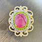 Bochic “Capri” Ruby, Blue Sapphire & Multi Gem Brooch Set In 18K Gold & Silver
