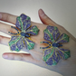 Bochic “Orient”  Multi Natural Sapphire Fancy Candy Gem Butterfly Brooch or Ring