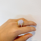 “Capri” Natural Lilac Jade Cocktail Ring Set in 18k Gold & Silver