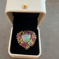 “Capri” Natural Lilac Jade Cocktail Ring Set in 18k Gold & Silver