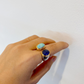 “Capri” Opal & Blue Sapphire Cocktail Ring Set in 18k Gold & Silver