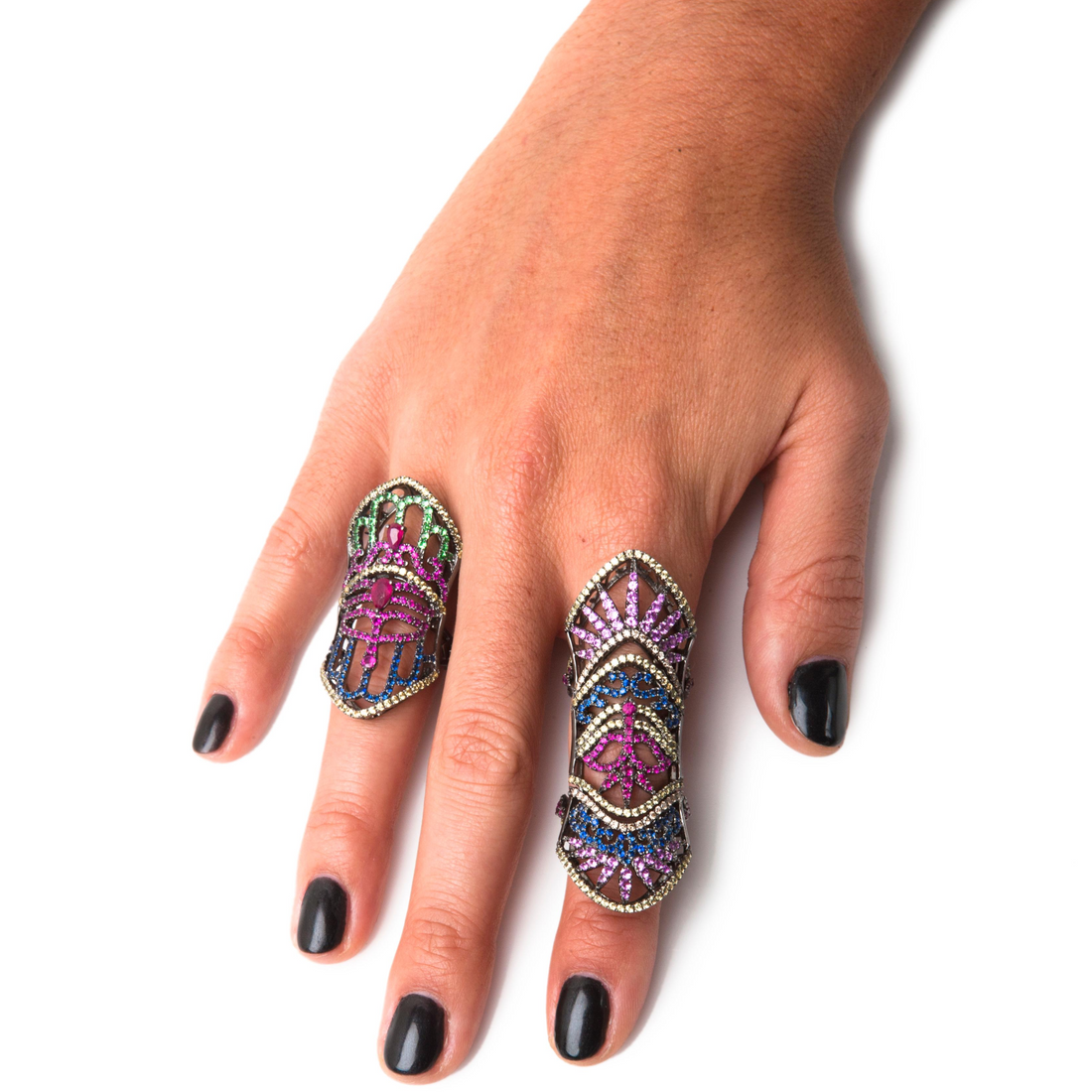 Bochic “Aztec” Long Mask Crown Ring
