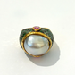 Bochic “Orient” Tahiti Pearl & Multi Gem Ring Set in 18k Gold & Silver, Size Us 7