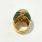 Bochic “Orient” Tahiti Pearl & Multi Gem Ring Set in 18k Gold & Silver, Size Us 7