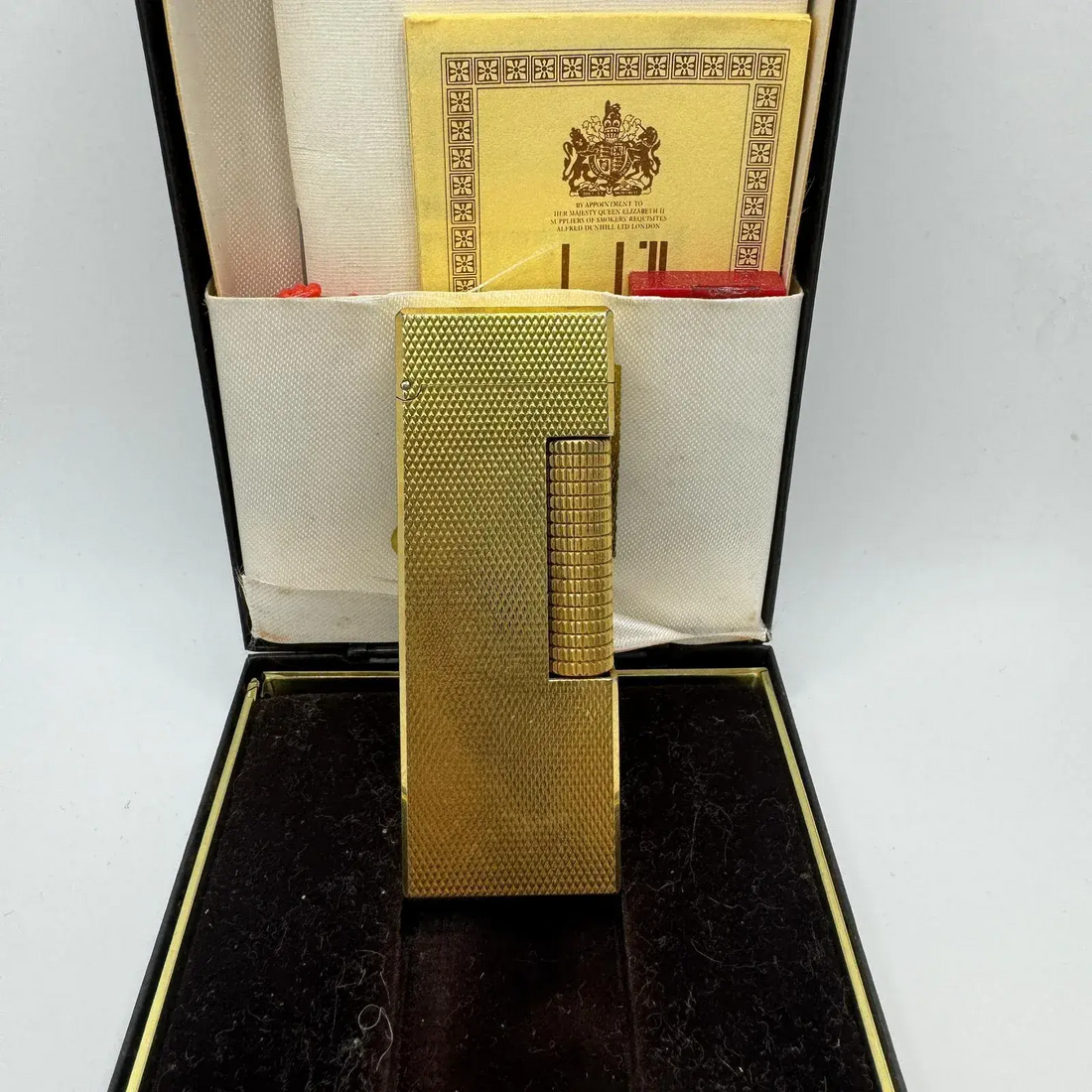 Vintage Circa 1980s Dunhill 18k Gold Plated Lighter