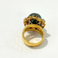 Bochic “Orient” Tahiti Pearl & Multi Color Sapphire Ring Set in 18k Gold & Silver Size 7