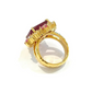 Bochic “Orient” Red Ruby & Multi Sapphire Cocktail Ring Set in 18k Gold & Silver Size 7