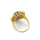 Bochic “Orient” Blue Sapphire, Emerald & Diamond Ring Set in 18k & Silver Size 7
