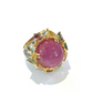 Bochic “Orient” Spark Ruby & Multi Sapphire Ring Set in 18k & Silver Size 7