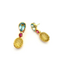Bochic “Orient” Topaz, Ruby & Lemon Quartz Earrings Set in 18k & Silver - 2 Pieces