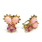 Bochic “Orient” Ruby, Coral & Multi Sapphire Earrings Set in 18k & Silver - 2 Pieces