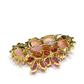 Bochic “Orient” Coral, Multi Sapphires & Ruby Brooch Set in 18k Gold & Silver