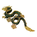 Bochic Dragon “Orient” Multi Sapphires & Tasvorite Brooch Set in 18k Gold & Silver