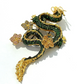 Bochic Dragon “Orient” Multi Sapphires & Tasvorite Brooch Set in 18k Gold & Silver
